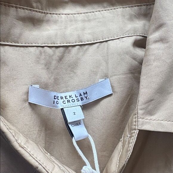 Derek Lam 10 Crosby Hadley Cotton Shirt Dress Beige/Khaki Size 2 $450 - Picture 9 of 9
